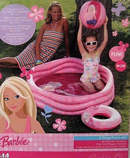 Barbie sada do vody bazén+kruh+míč