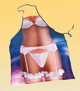 Sexy zástěra pro ženy - dívka ve spodním prádle