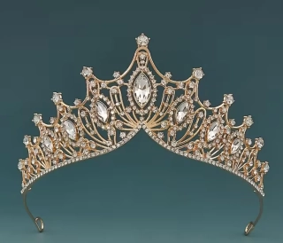 Luxusní korunka - TIÁRA do vlasů QUEEN zlatá