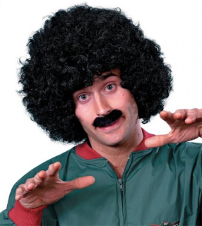 Paruka afro s knírkem