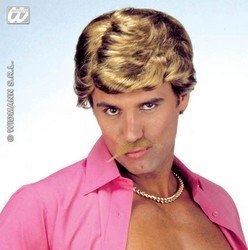 Paruka casanova - blond playboy s knírkem