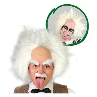 Pánská bílá paruka Einstein