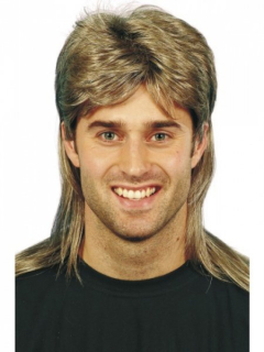 Pánská paruka Mullet 80´s -  světle hnědá