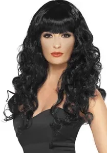 Sylvie - paruka dlouhá černá vlnitá