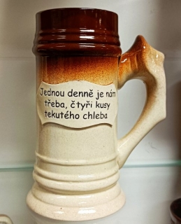 Korbel keramický s nápisem