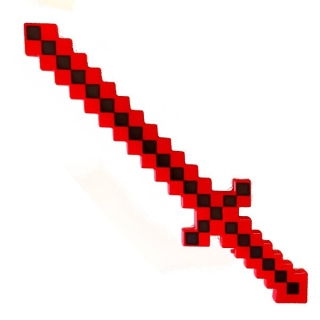 Meč Minecraft svítící a zvukový červený
