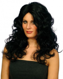 Paruka - Glamour - černá vlnitá